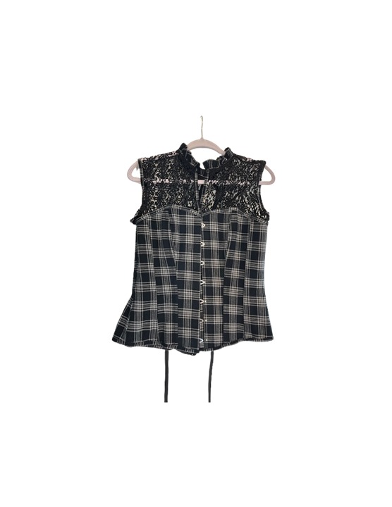 Corset Story Overbust Corset - Black Lace & Plaid (UK 16) - Never Worn