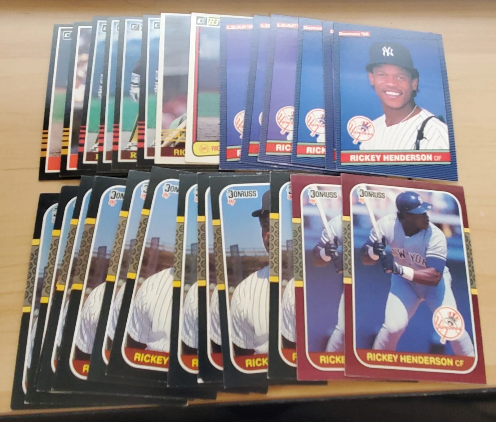82ct 1983-1990 RICKEY HENDERSON DONRUSS MISC CARDS EX-MT