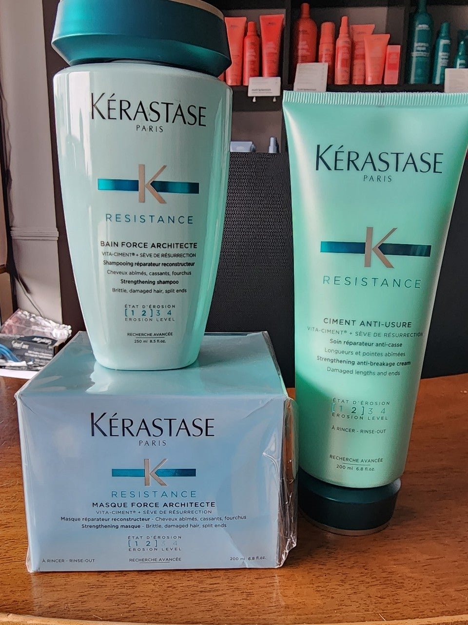 Kerastase Resistance Bundle Masque,Ciment Anti-usure and shampoo