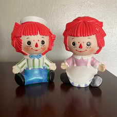Rare Lefton Raggedy Ann Andy Night Light ** no cords