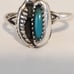 Sz5 estate vintage sterling silver turquoise navajo shadowbox feather ring