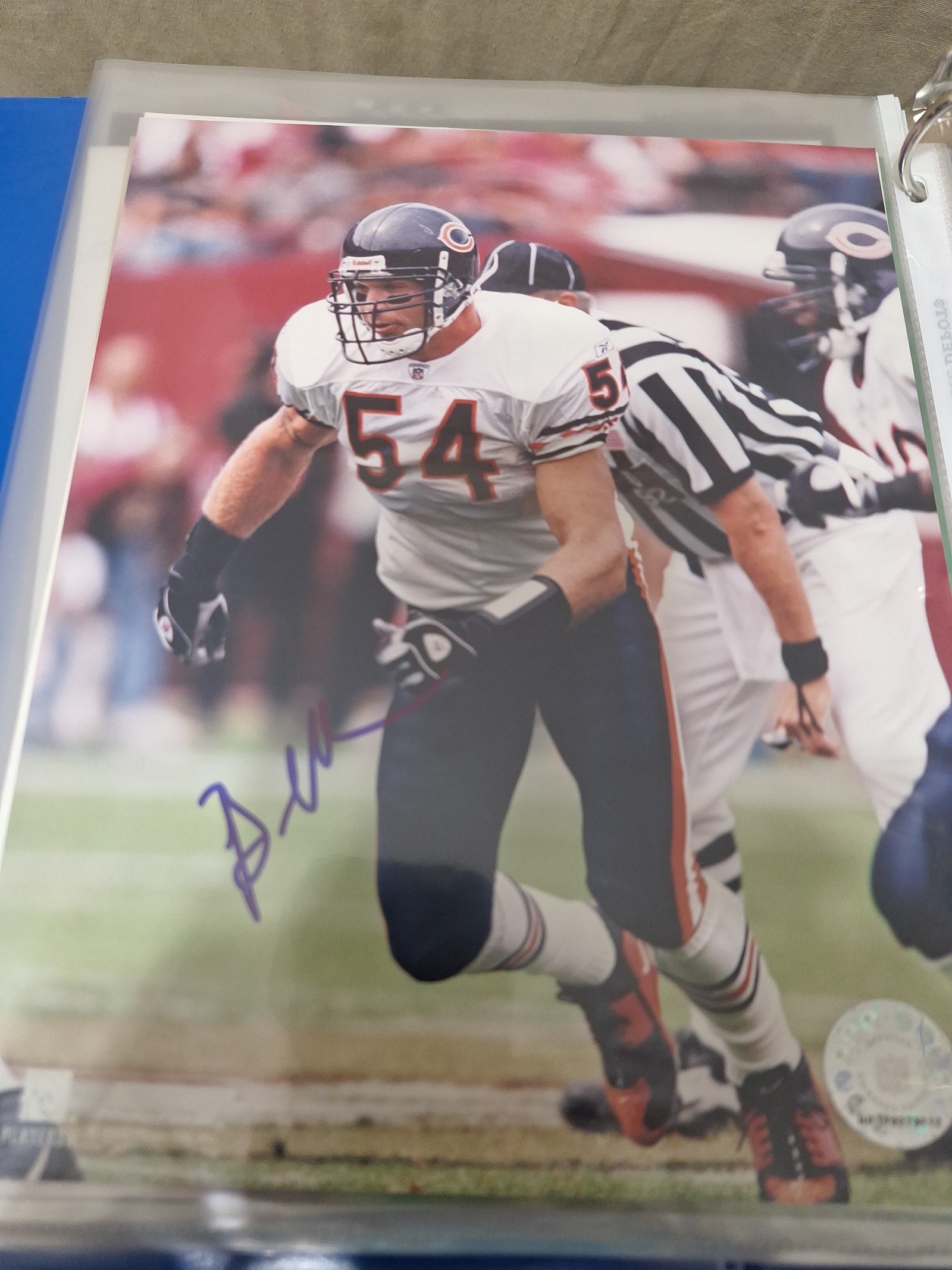 Brian urlacher autograph 8x10 picture