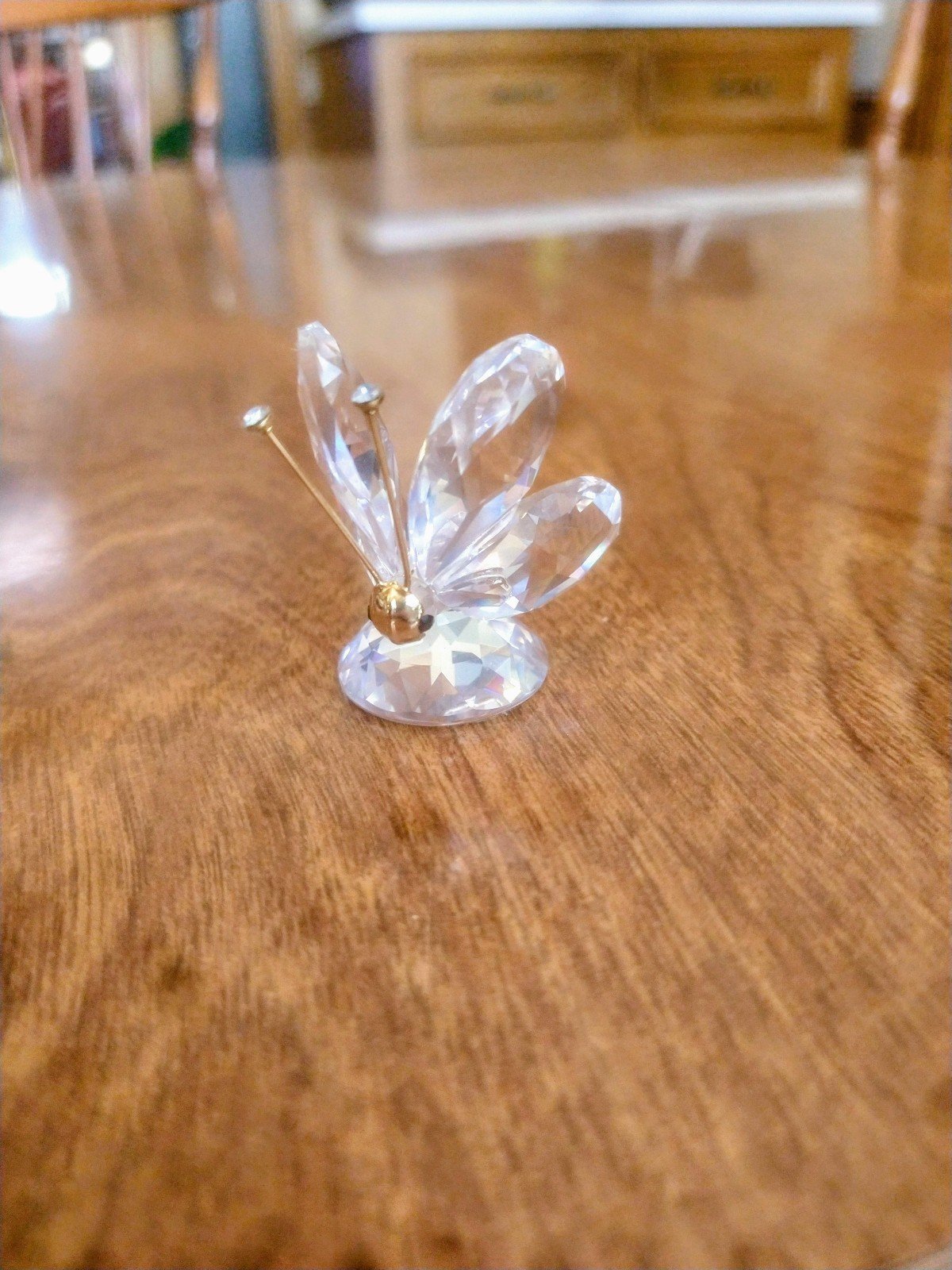 Swarovski crystal butterfly figurine with gold accents. 1.5 x 1 marked on base