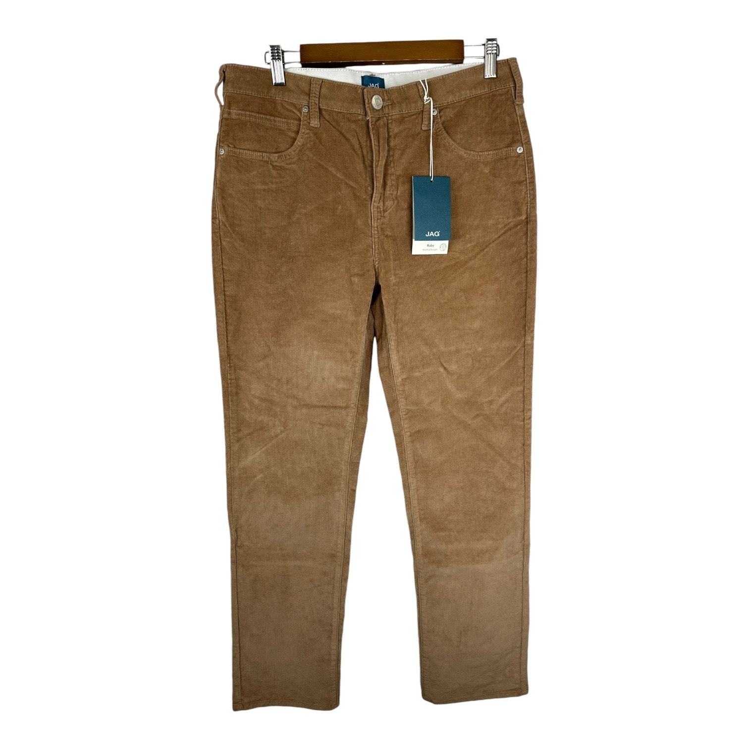 Jag Womens size 14 32 Ruby Mid Rise Straight Corduroy Jeans Pants Brown NEW
