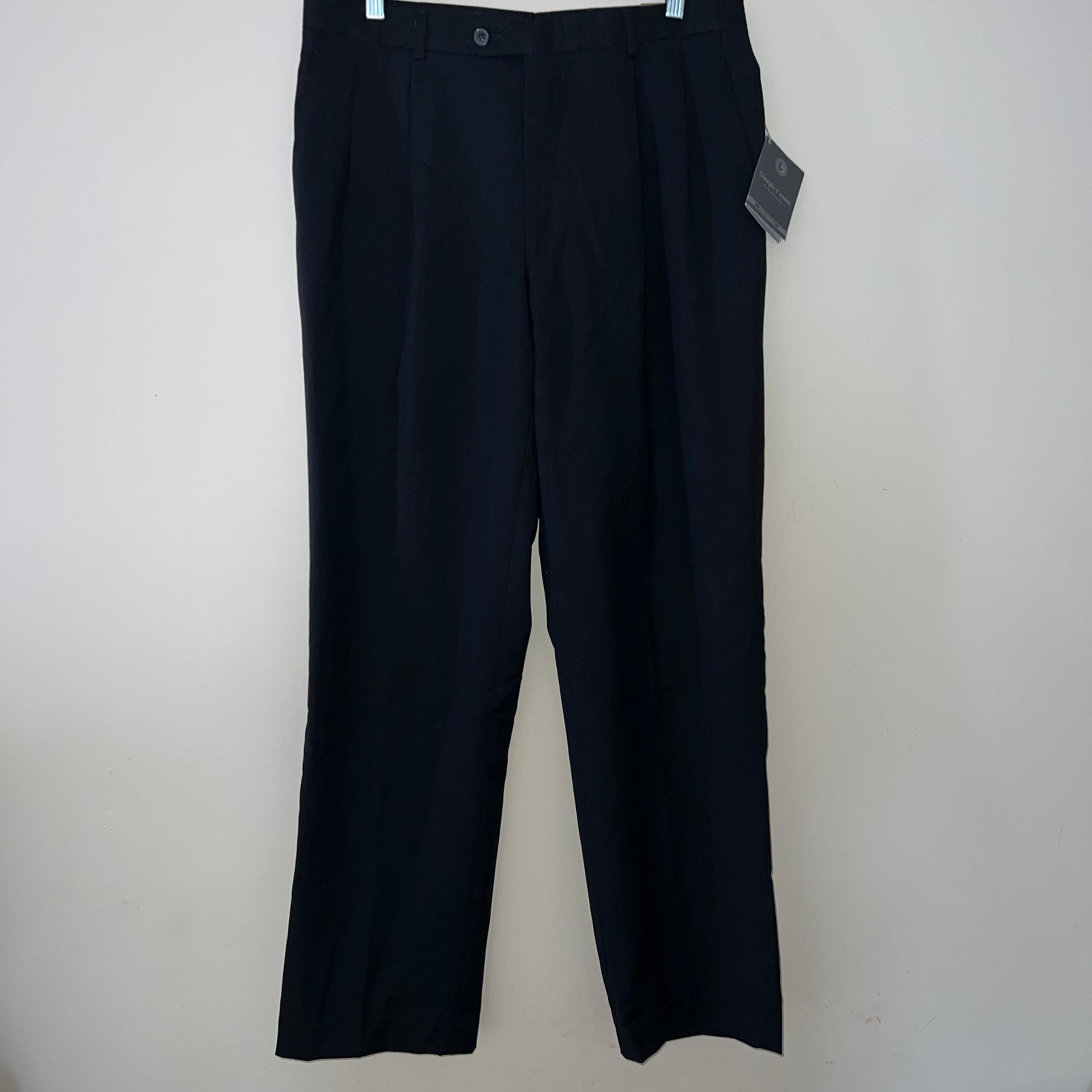 Mens Giorgio Cosani Wool Black Dress Pants Size 34W NWT