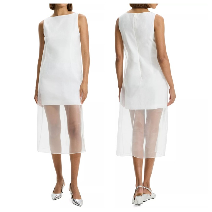 Theory Organza Overlay Midi Dress