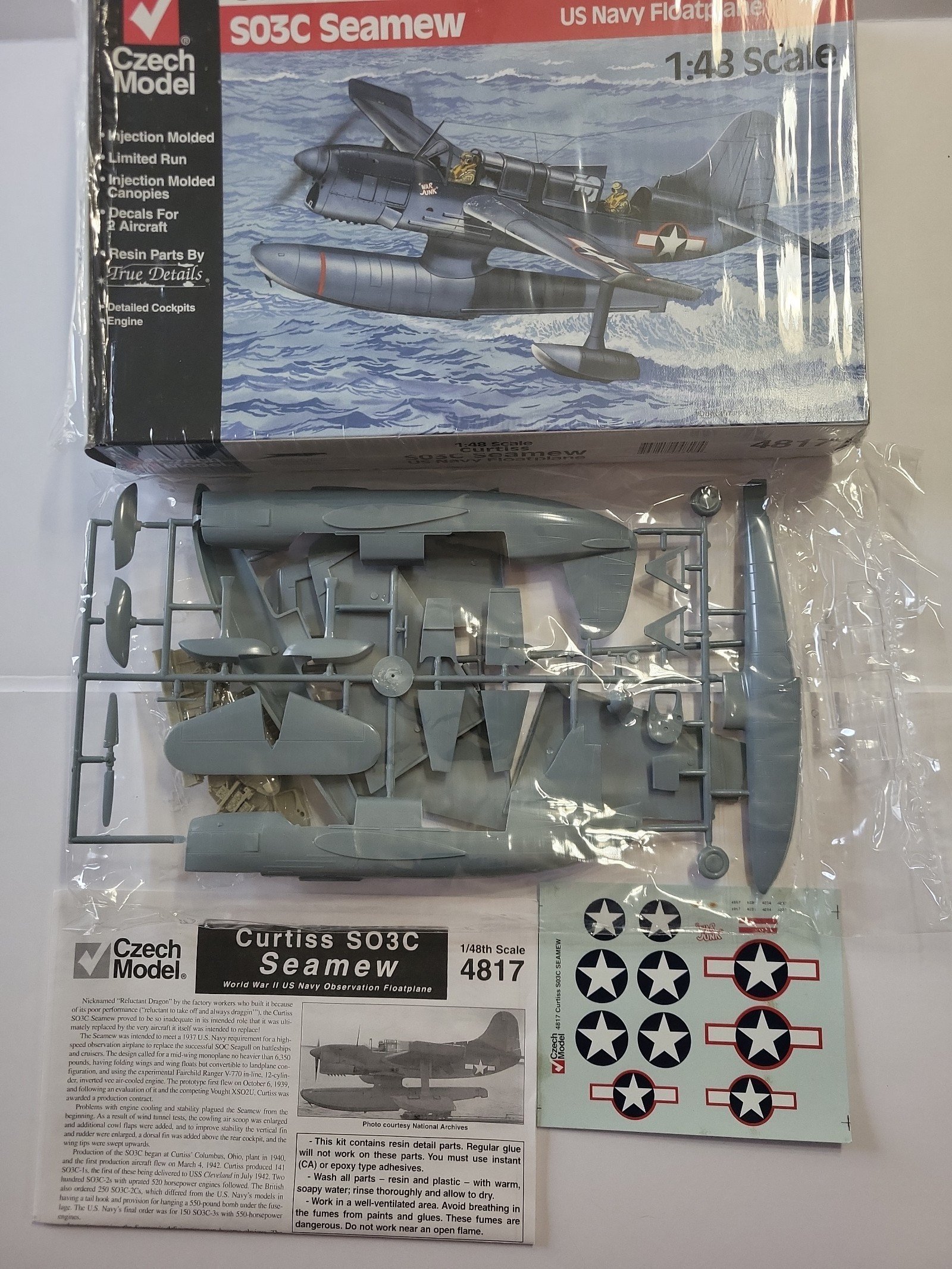 Czech Model 1/48 scale model kit of the Curtiss S03C Seamew.