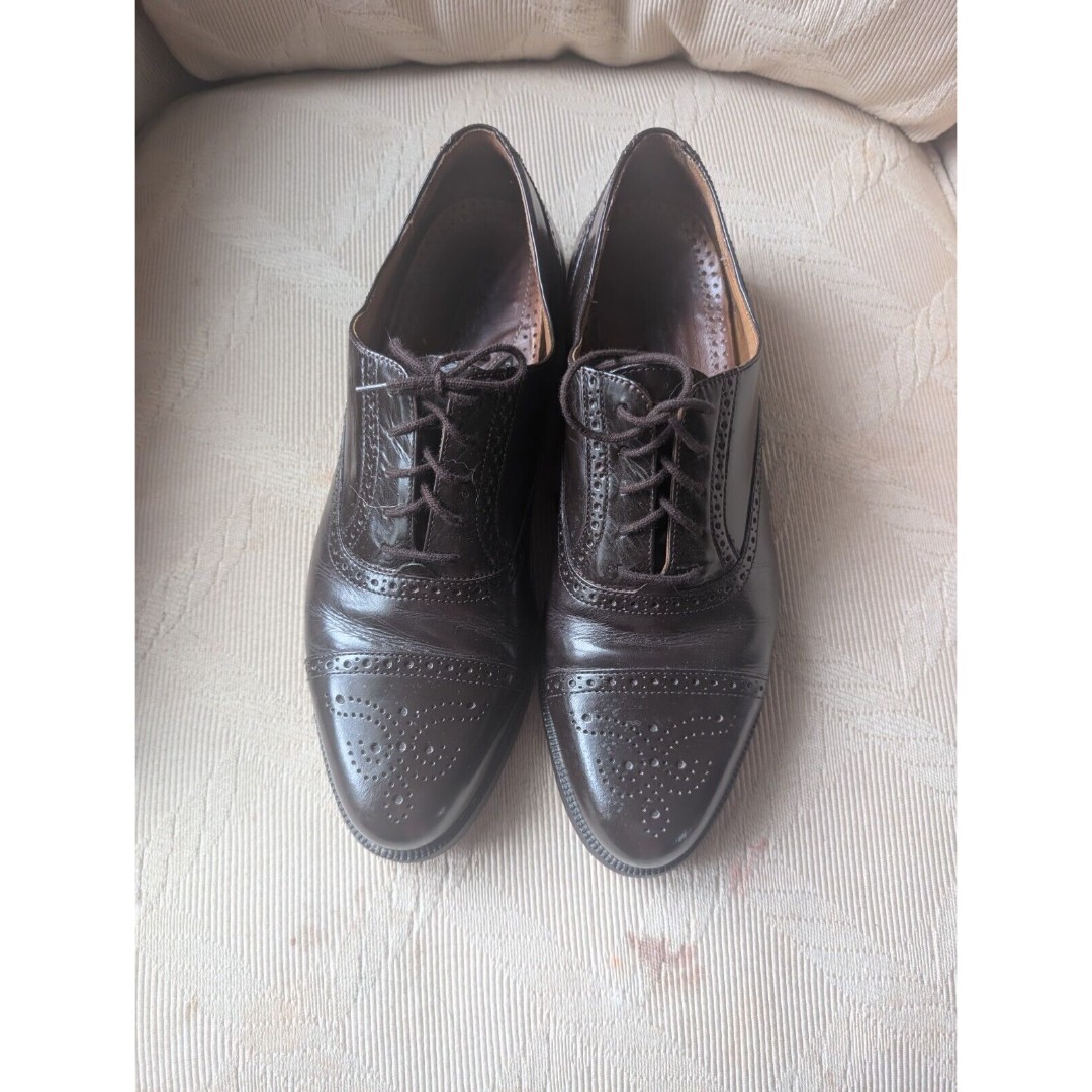 Italian Leather Mens Lace Up Oxford Dark Brown 11.5