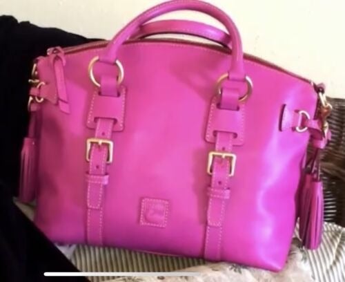 Dooney Bourke Bristol Satchel Florentine Leather in Violet or HotPink