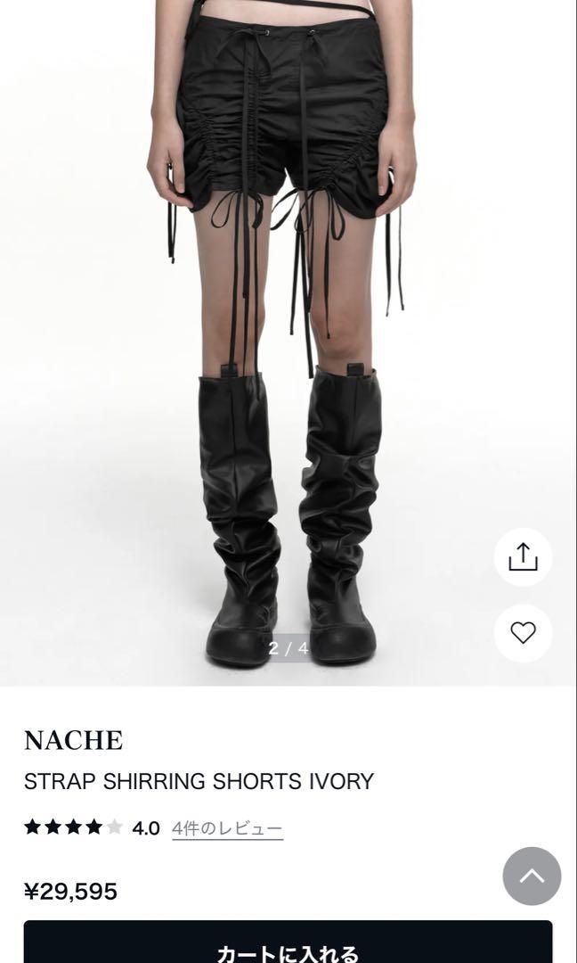 NACHE STRAP SHIRRING SHORTS