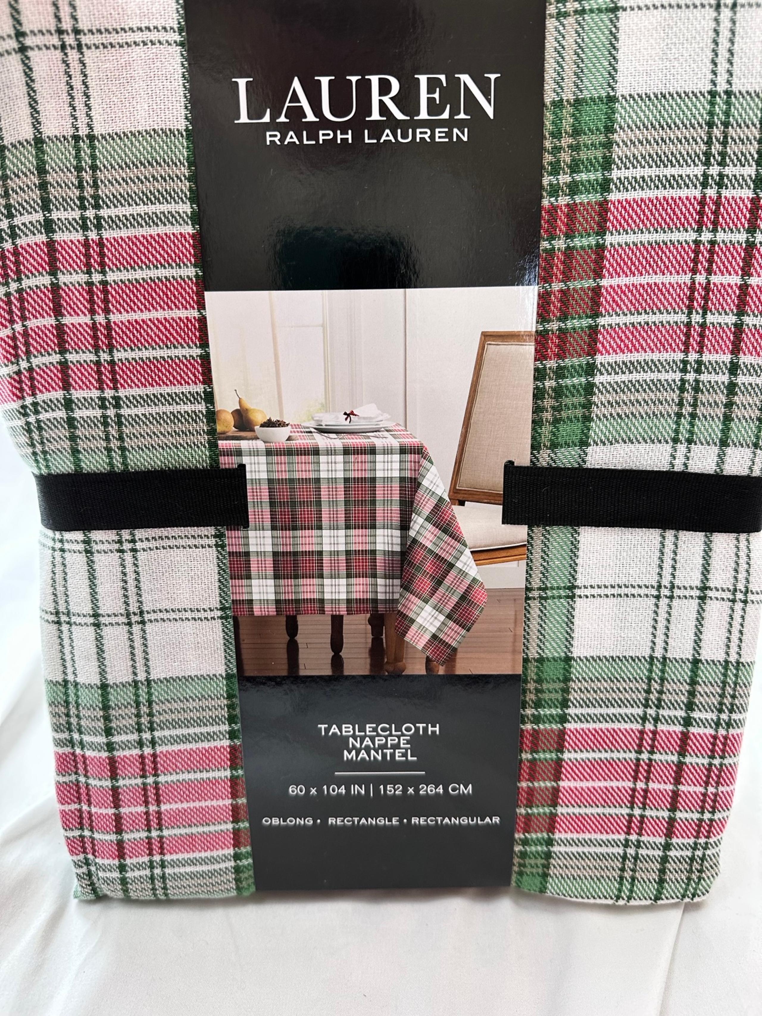 Lauren Ralph Lauren plaid tablecloth red 60x104
