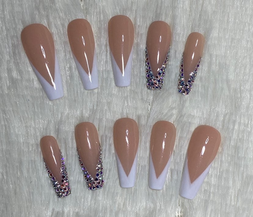 French Crystal Press Ons