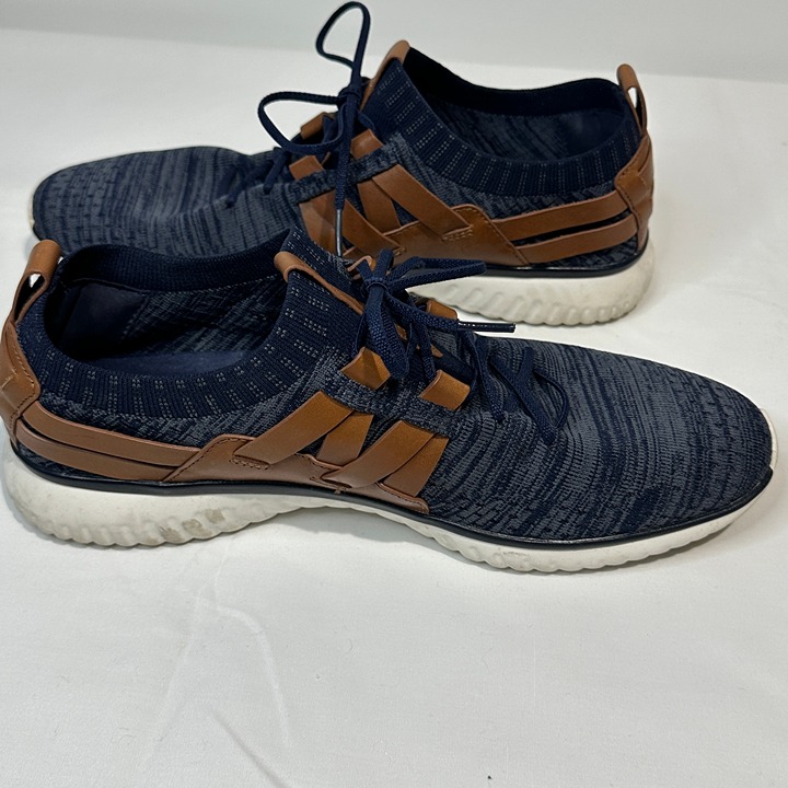 Cole Haan Mens Grandmotion Stitchlite Woven Navy Leather Sneaker Shoes - Size 11