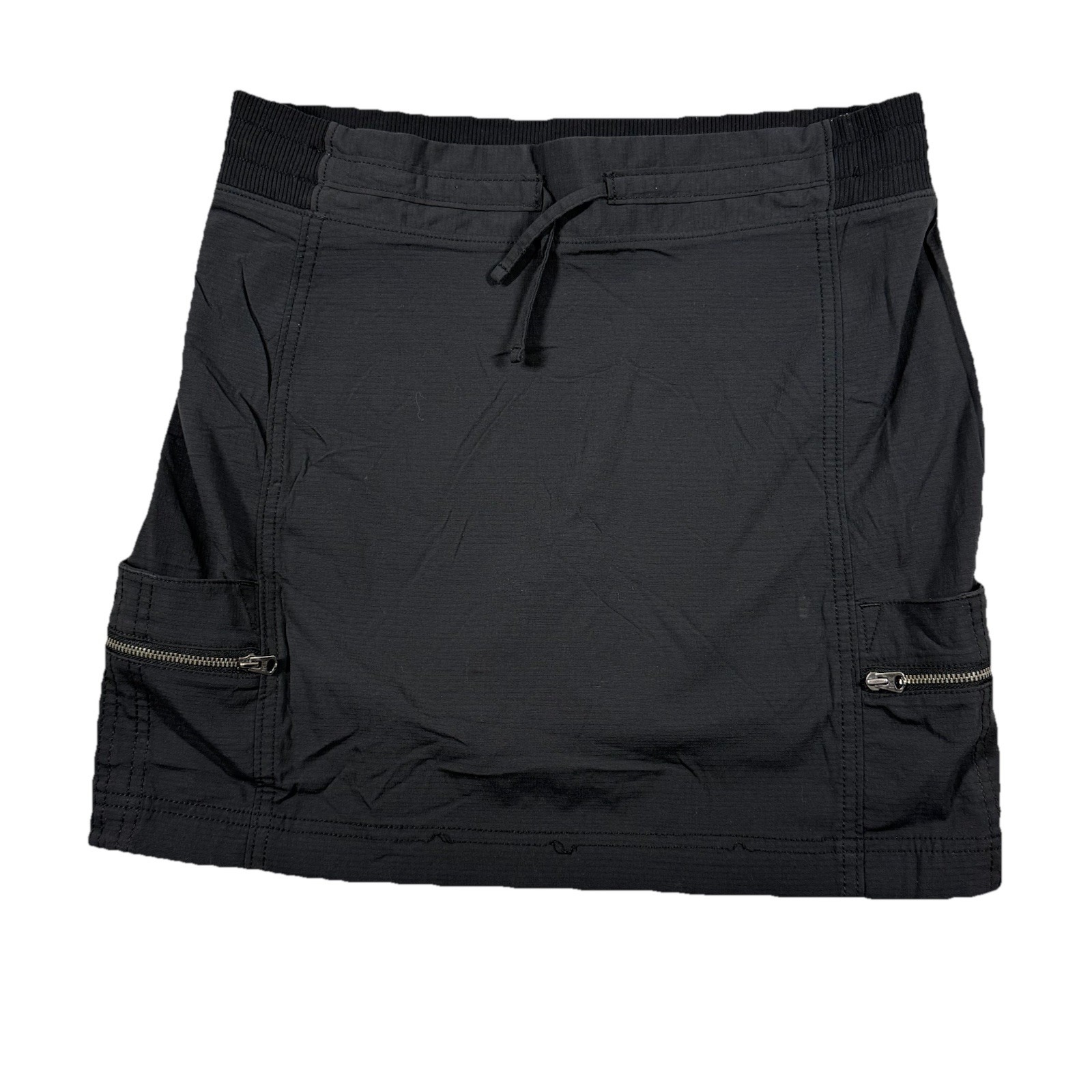 ATHLETA Black Metro Skirt short Womens 8 Zip Pockets Athletic