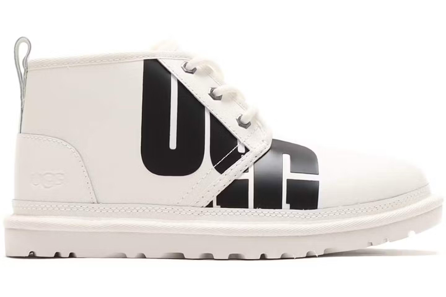 new UGG NEUMEL CHOPD MEN BOOTS PEBBLED WHITE LEATHER Size 10