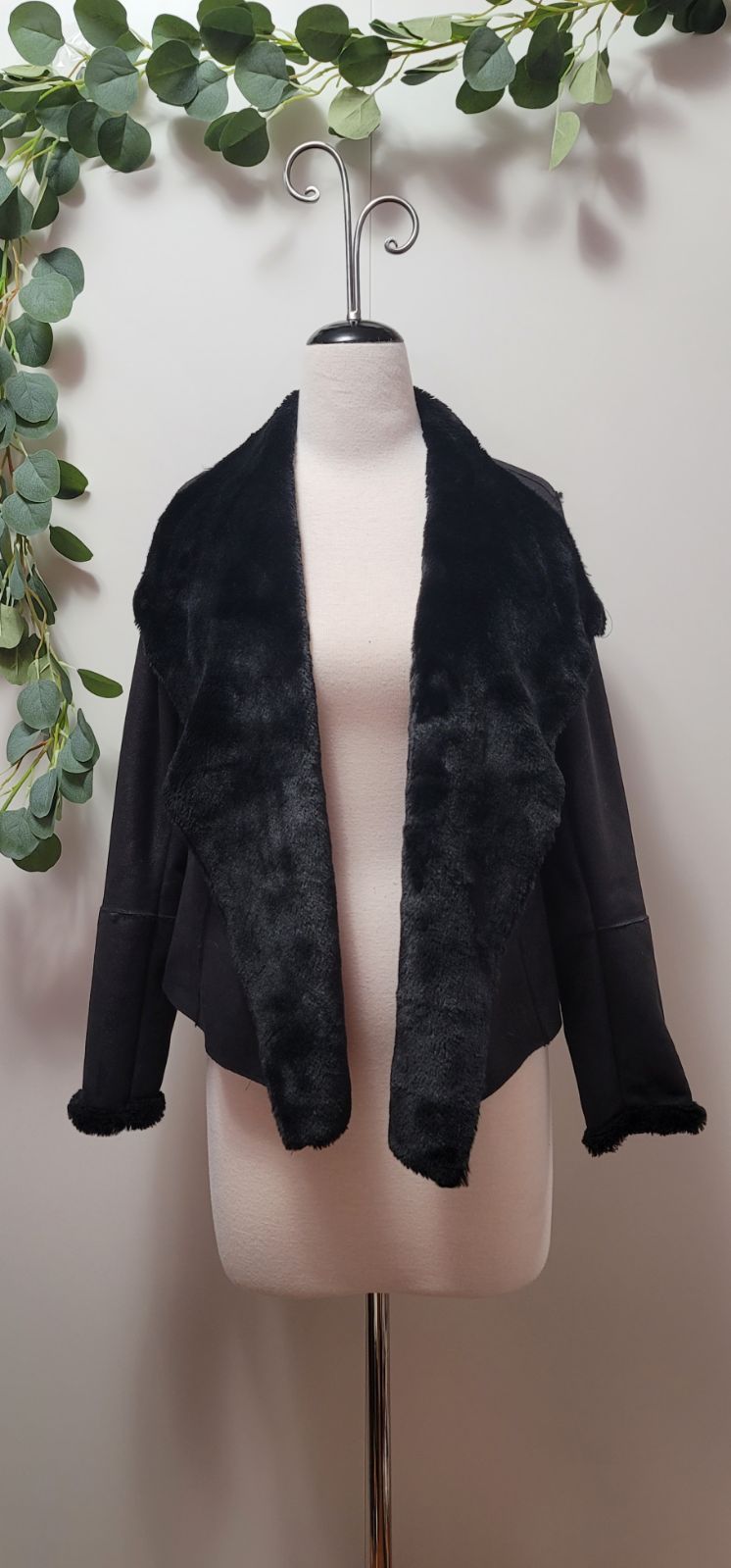 Faux Shearling Lined Moto Jacket