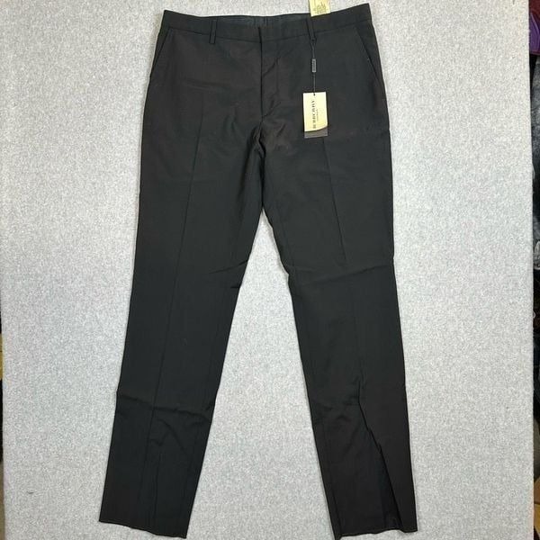 Burberry London Men's Black Virgin Wool Dress Pants NWT Size US 42