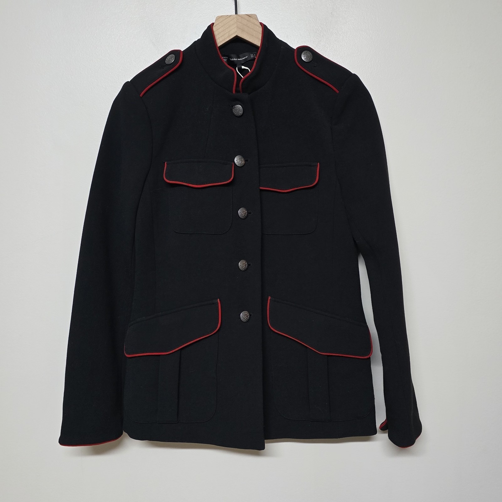 Zara Trafaluc Outerwear Military Inspired Black Jacket Womens Size M NWT