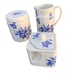 Vintage Square Teapot Charlotte Blue Basket of Roses Transferware