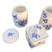 Vintage Square Teapot Charlotte Blue Basket of Roses Transferware