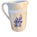 Vintage Square Teapot Charlotte Blue Basket of Roses Transferware