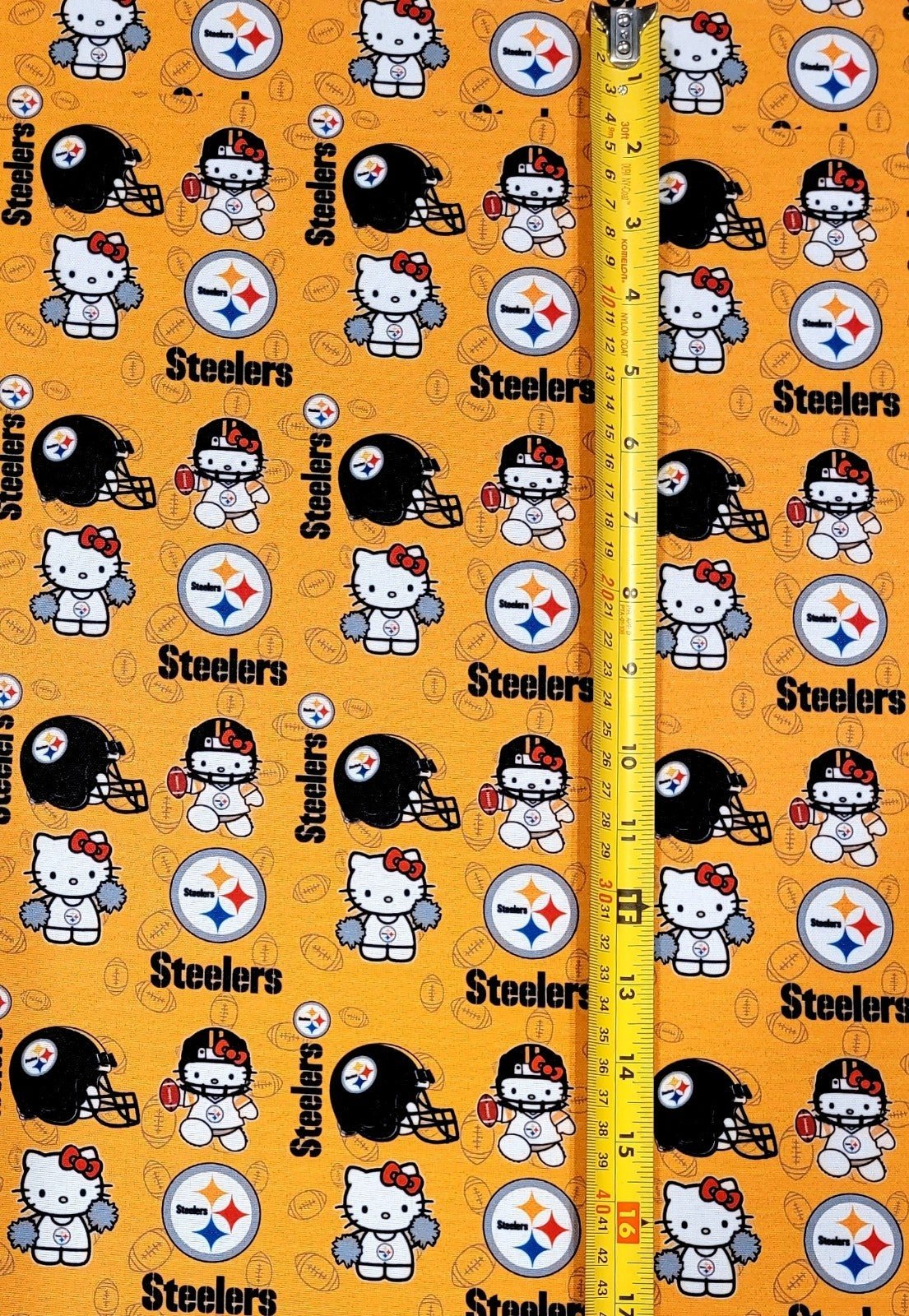 HELLO KITTY PITTSBURGH STEELERS FABRIC 1 YARD