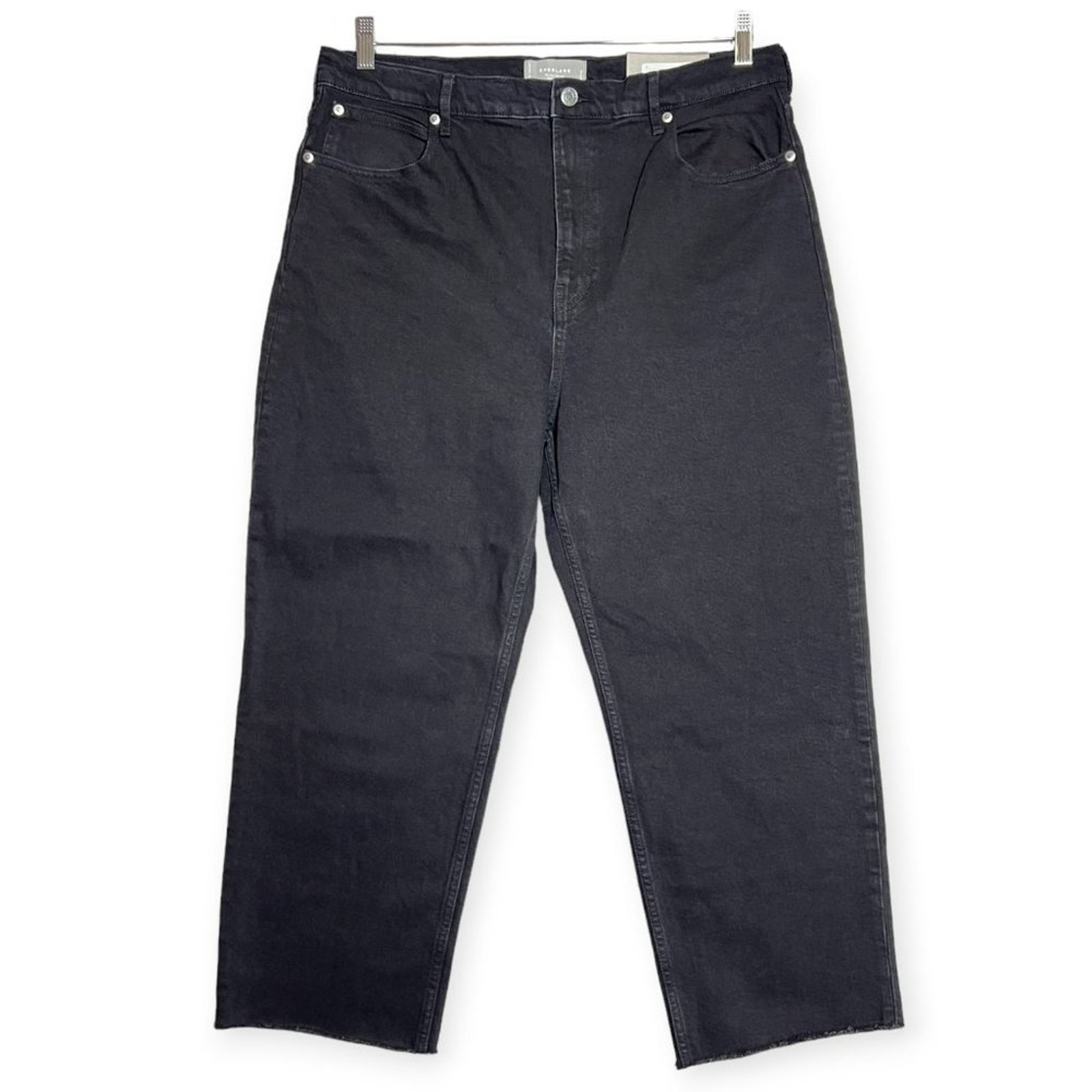 NWT Everlane The Way High Straight Jean SIZE 33 Crop Black Organic Cotton NEW