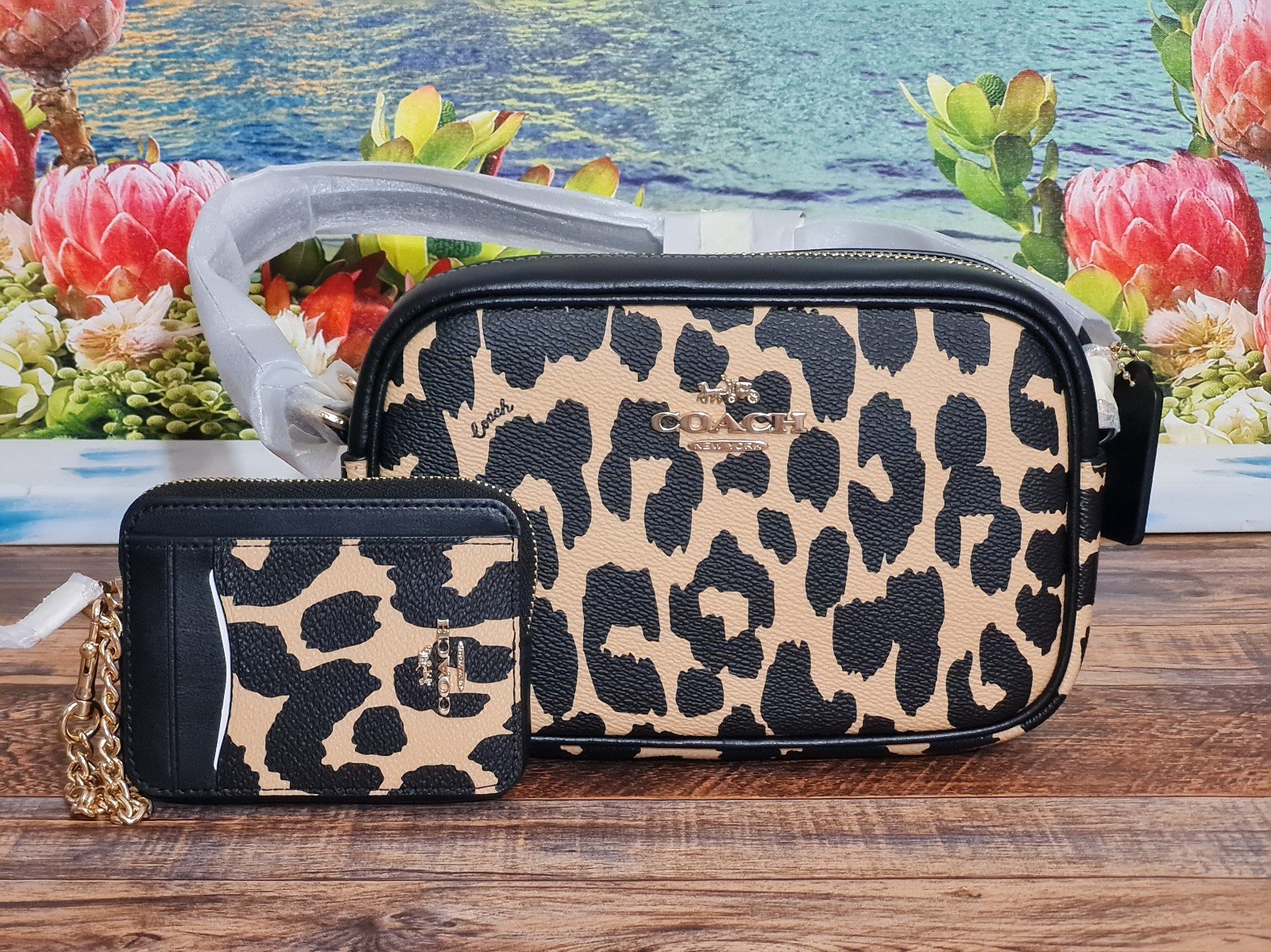 Coach Mini Jamie Camera Bag In Leopard Print