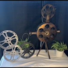Movie Wall Decor Folk Art Metal Movie Projector Reel To Reel