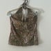 New Vintage Nolita Brown Leopard Print Sequin Halter Top Size M