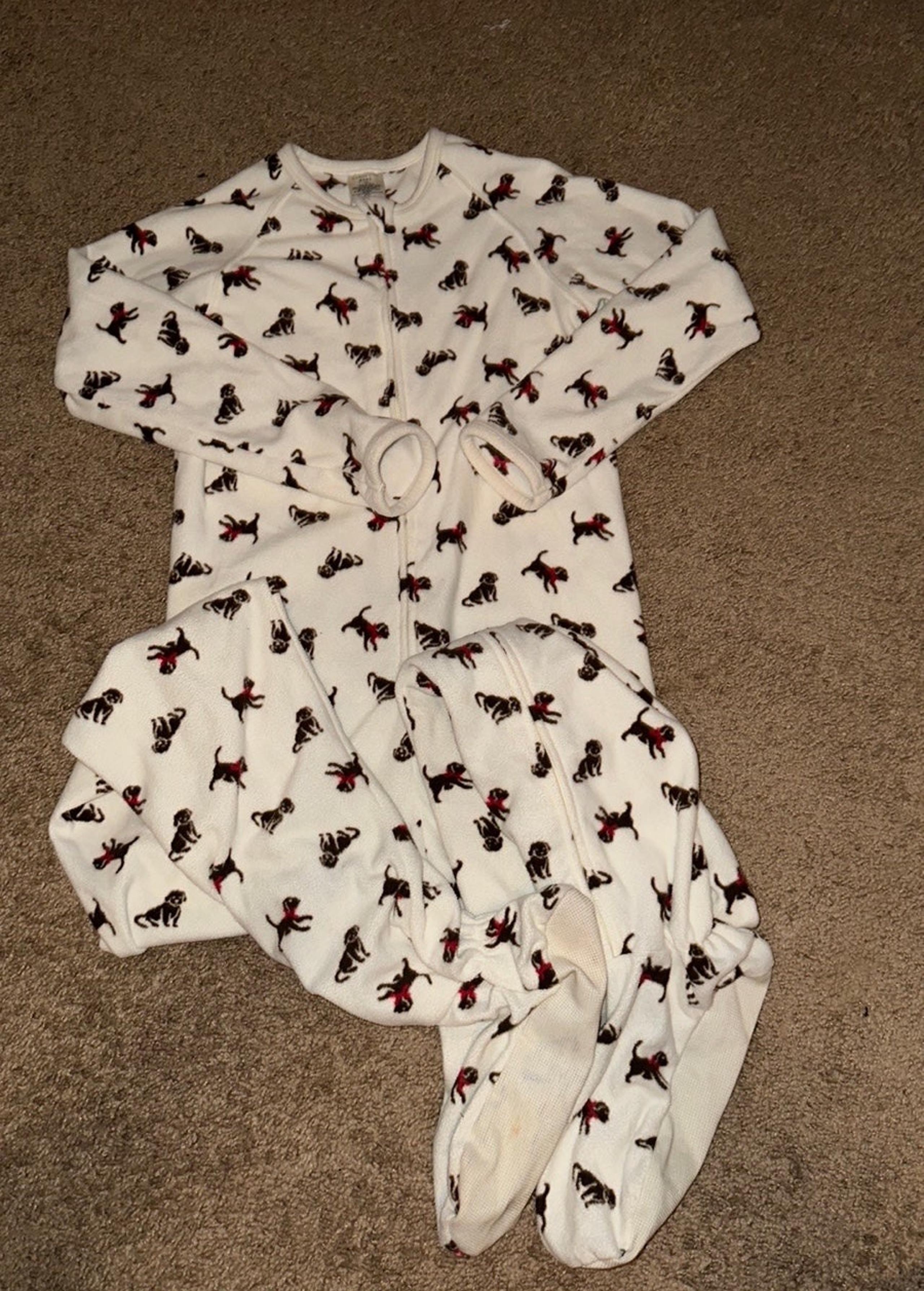 Lands end kids footed fleece pajamas