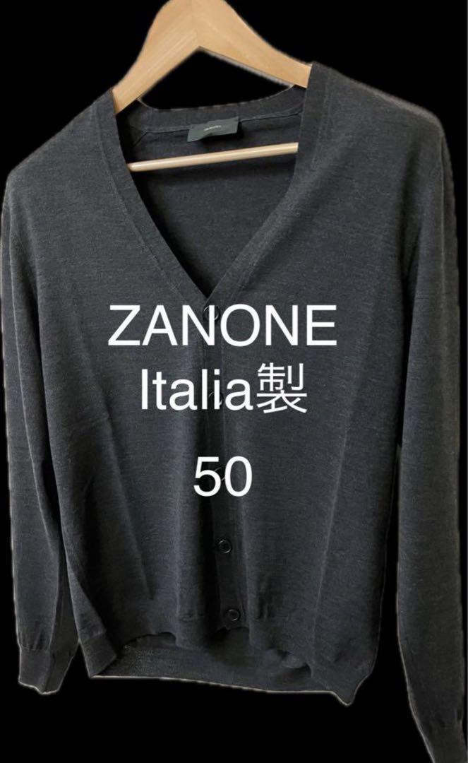 Made in Italy ZANONE Dark Grey V-Neck Cardigan Size 50