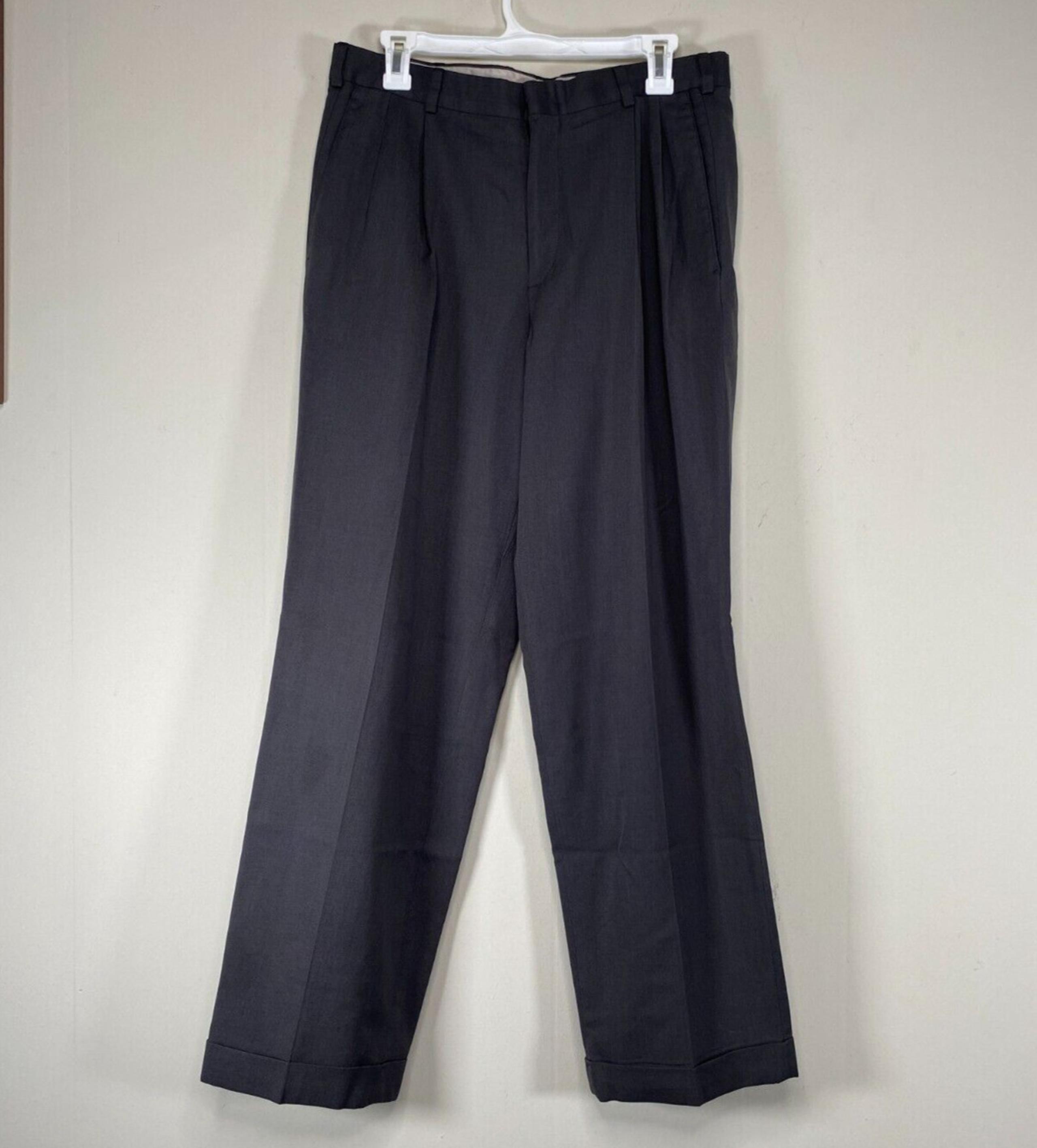 Slates Dockers Pleated Dress Pants Men's "32 x 30" Mid Rise Gray Office