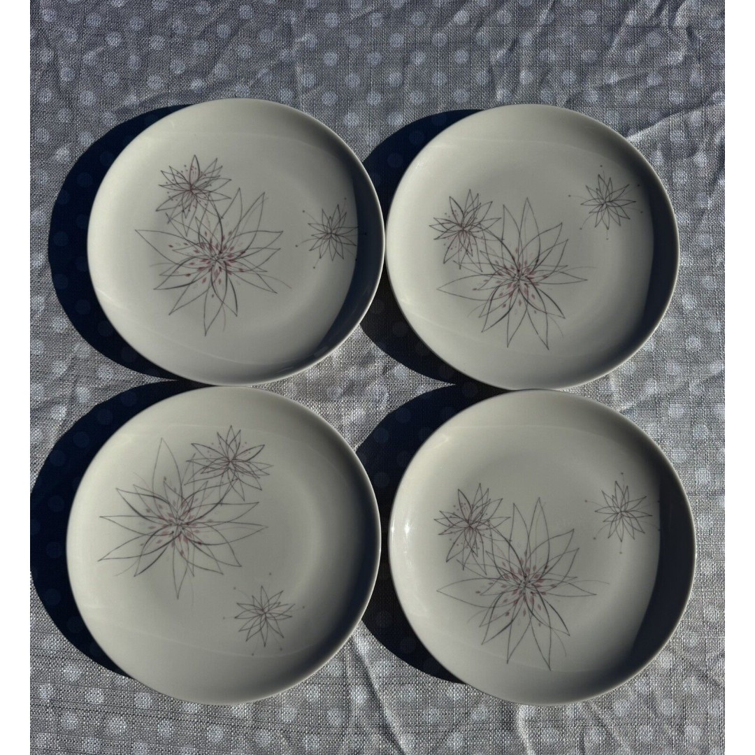 MCM CARIBE CASUALS PINK FANCY BY CARLOS MONTEZ Set Of 4 Dinner Plates 10inchs
