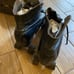 Vintage Hyde Black Leather Roller Skates Men's Size 10.5 With Wooden Case