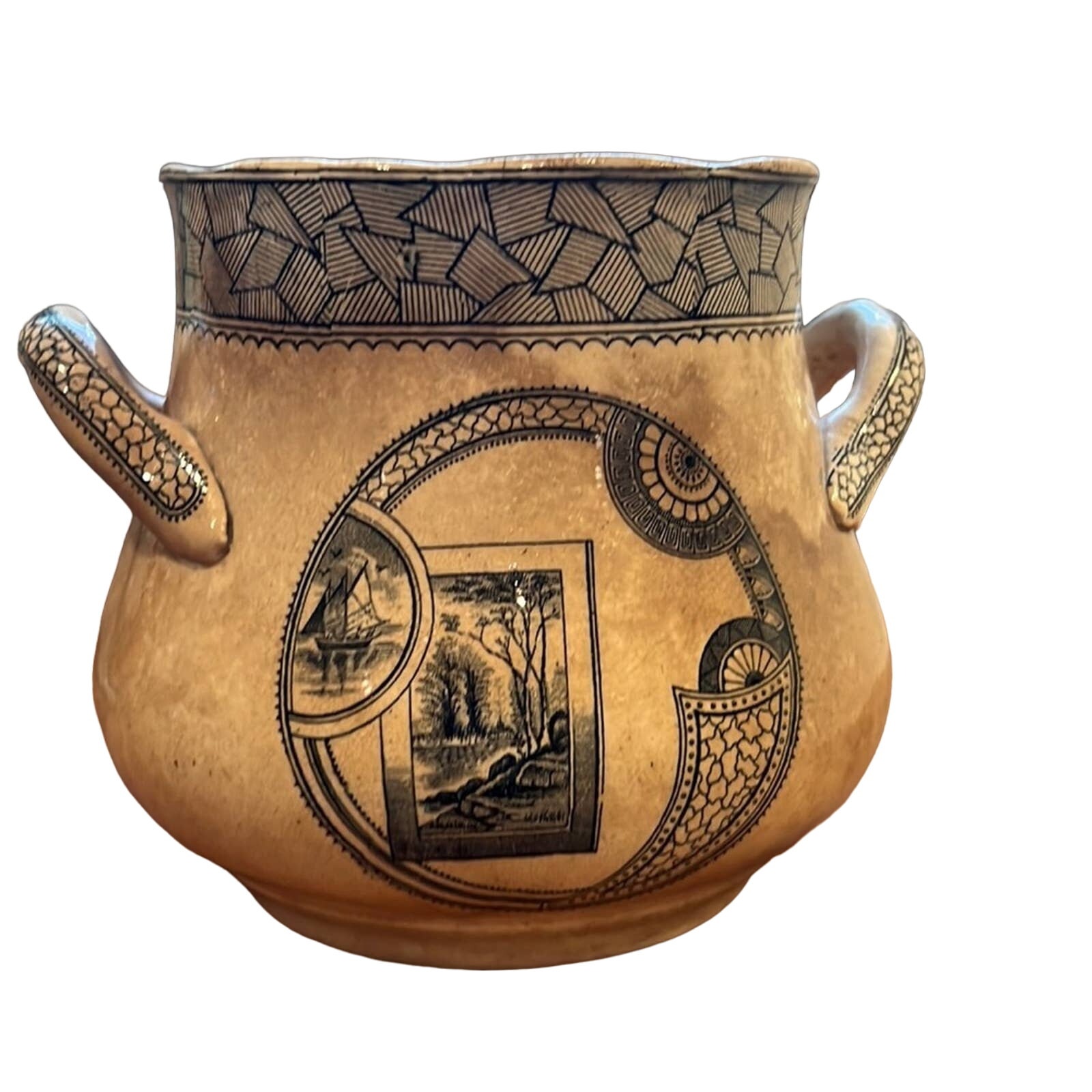 19th Century Drinking Vessel/Jug January 8, 1880 - Old Hall Excelsior Blue