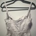 REFORMATION (NWT) Miramar Cut Out Mini Tie Front Dress, Grey/Beige, Size 0