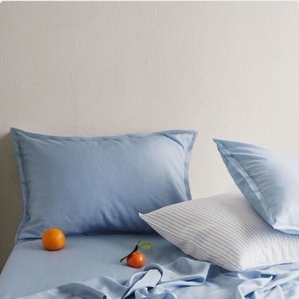 NWT Buffy Eucalyptus Breeze Dark Blue Standard Pillow Shams New MSRP 65