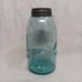 Mason's Blue 1/2 Gallon Canning Jar Patent Nov 30th 1858 and Zinc Lid 8.75 x4.5