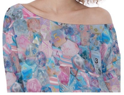 Pride Dice Off-Shoulder Collage Blouse - Sizing through 6XL