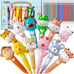 Cute Squishy Gel Pens with Soft Grip 12-Pack