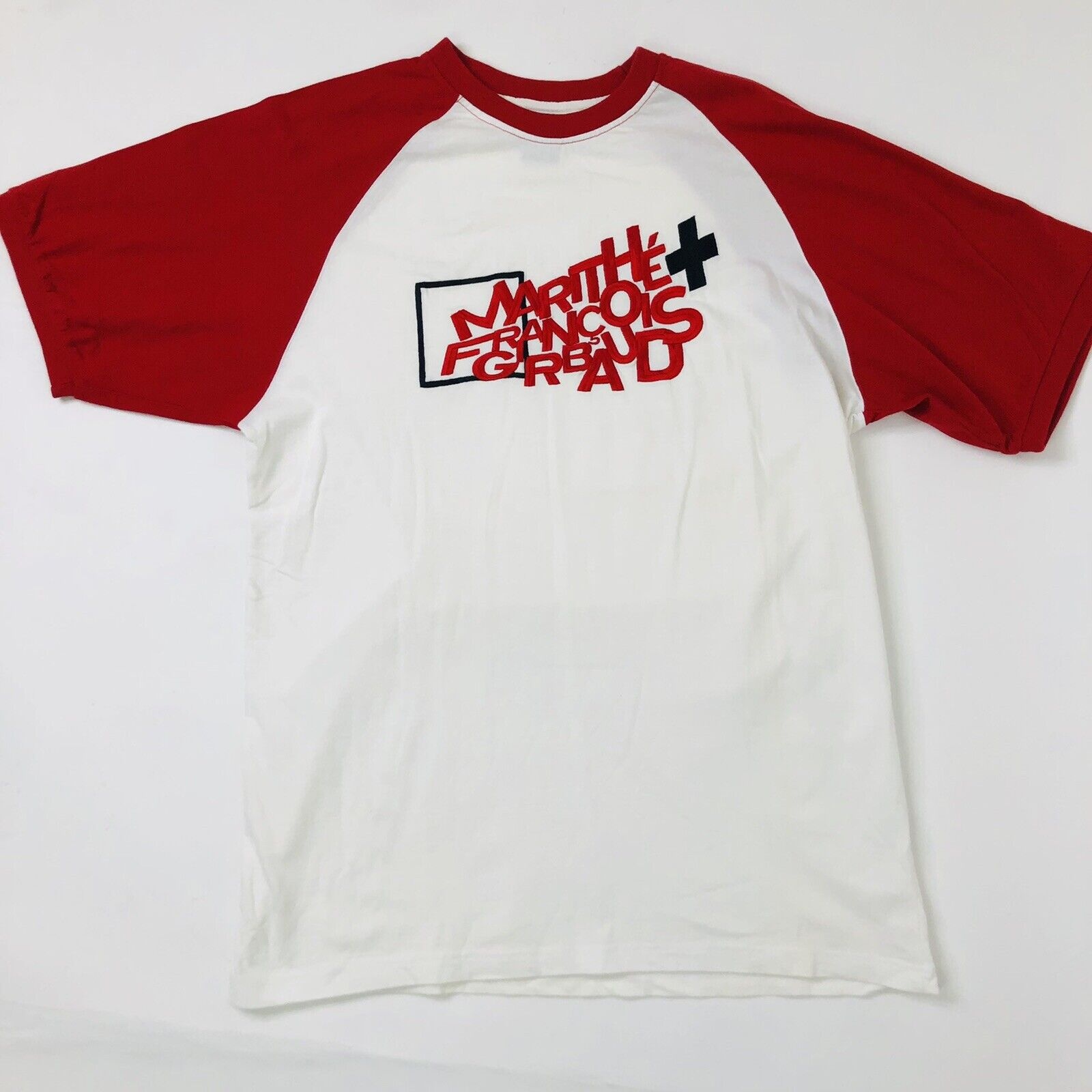 Vintage Y2K Marithe Francois Logo Red And White Short Sleeve Girbaud T-Shirt Men