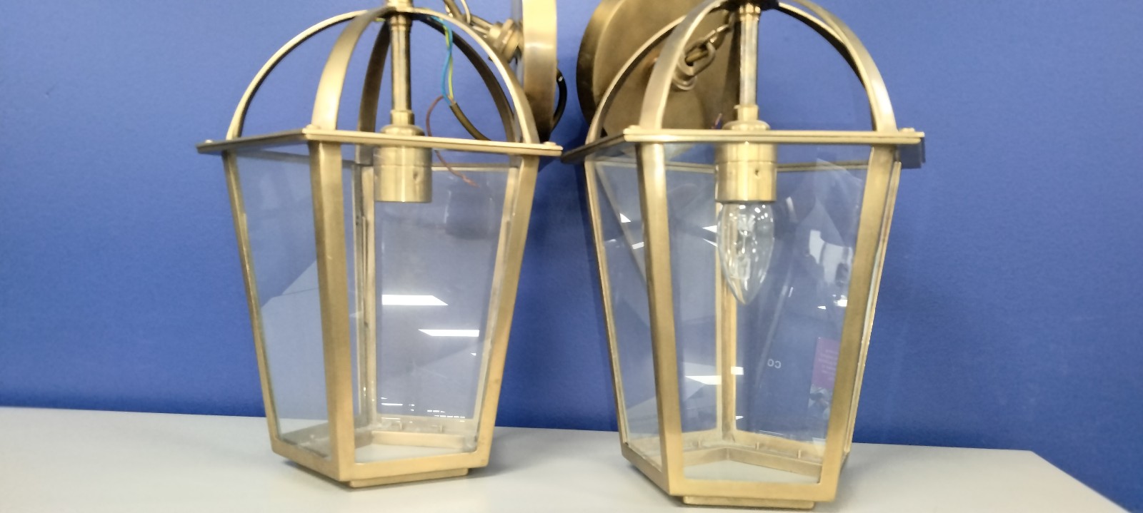 Two Classic Brass Hanging Lanterns