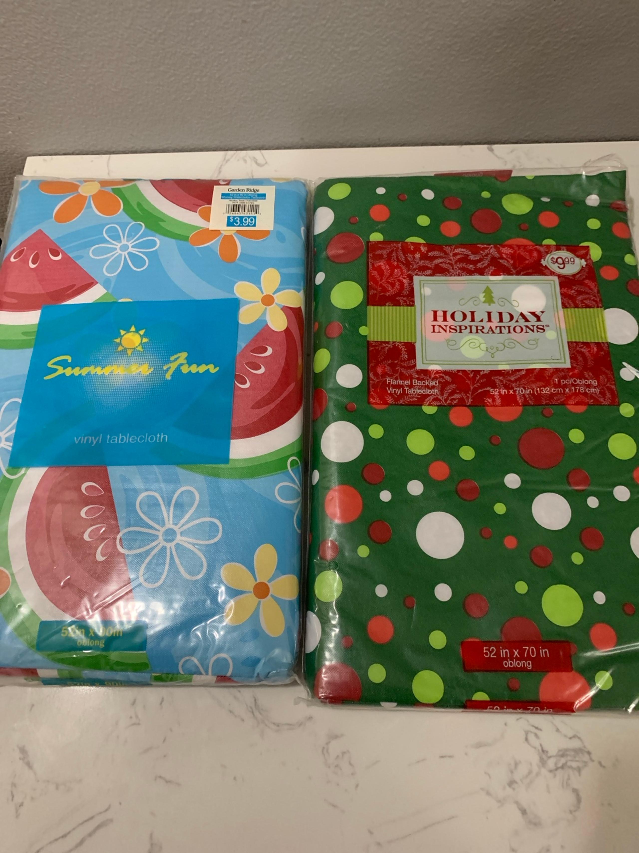 Two Pack Vinyl Tablecloths- Oblong