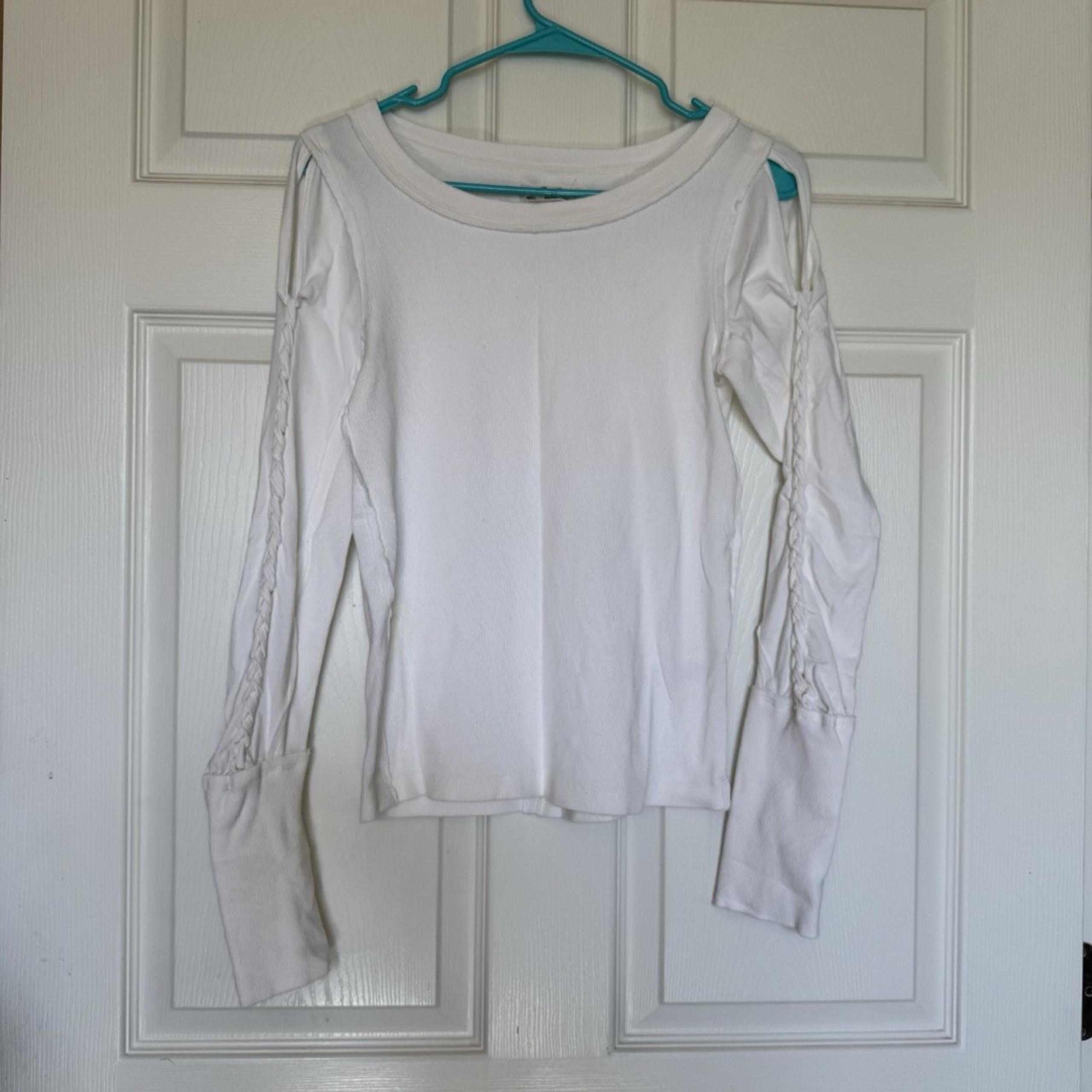 Free People We The Free  Daisy Chain Cuff Top White Size S