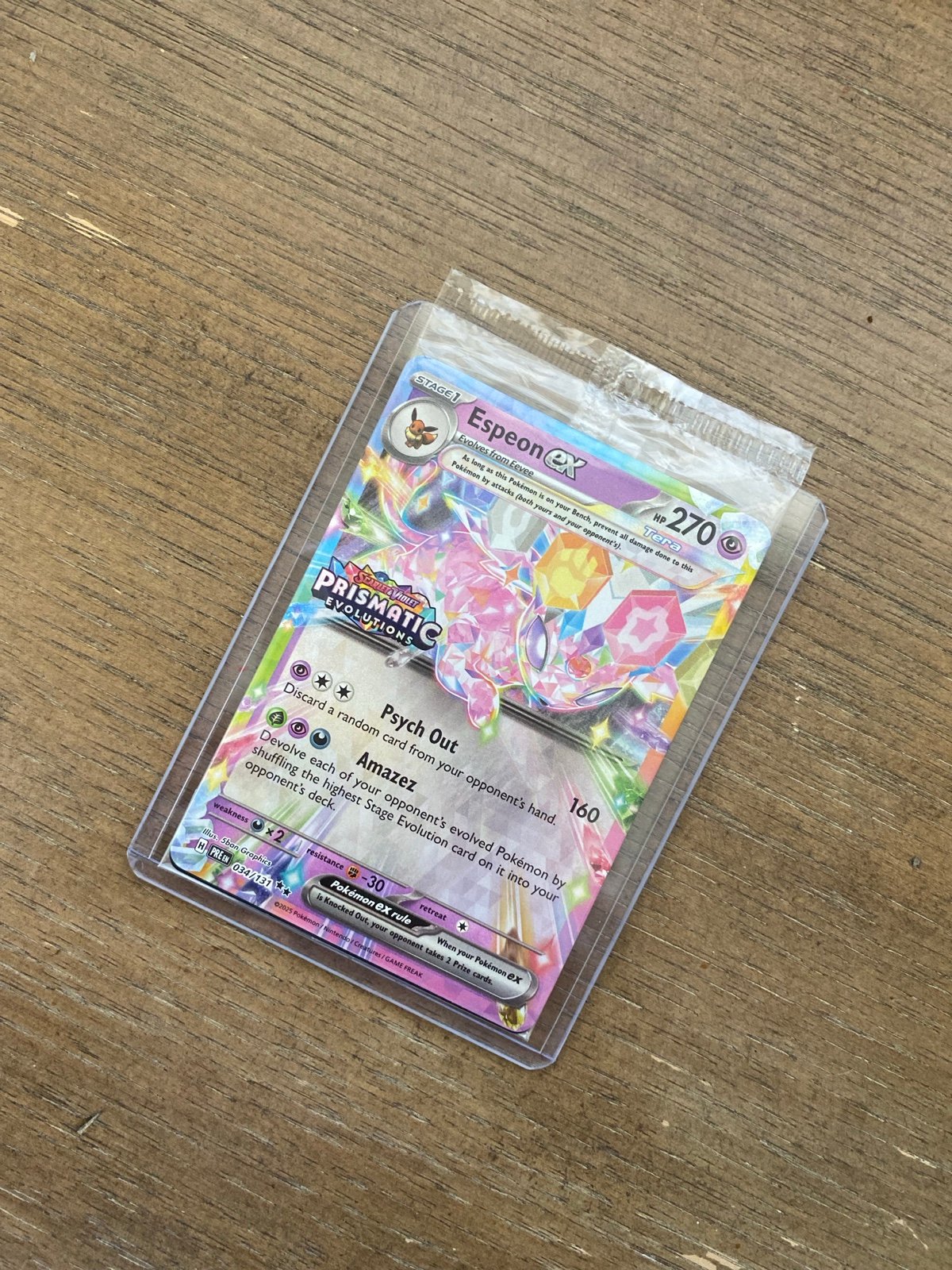 Pokemon Prismatic Evolutions Espeon EX Stamped 034/131