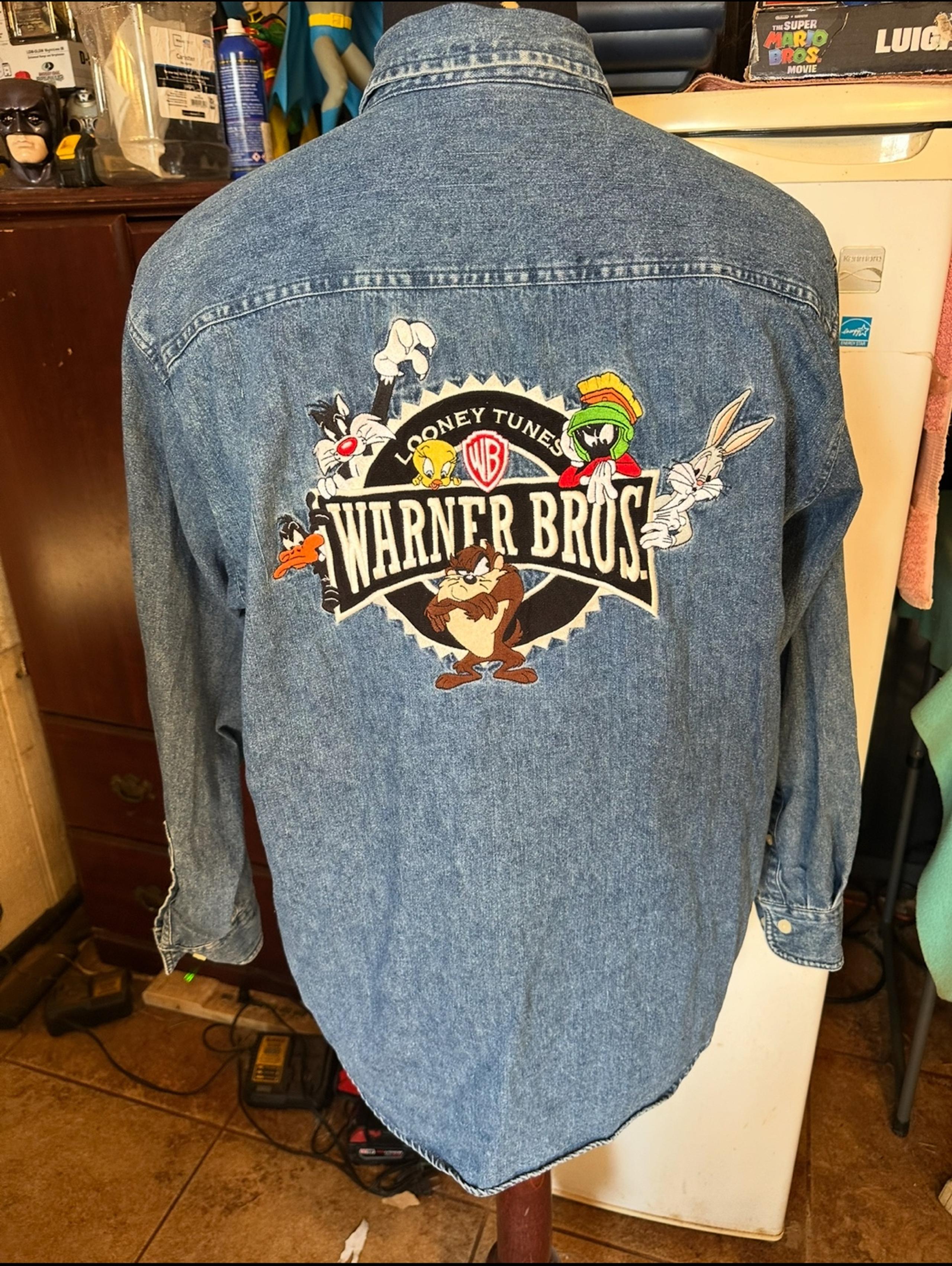 Warner Bros Brothers Studio Store Jean Jacket Embroidered Looney Tunes Medium