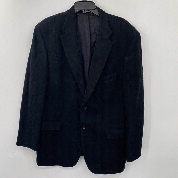 Brooks Brothers Men's 42 Regular Solid Black 100% Camel Hair Sport Suit Jacket