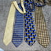 Lot of 4 Jen’s ties in blue and gold color scheme/ color way various designers