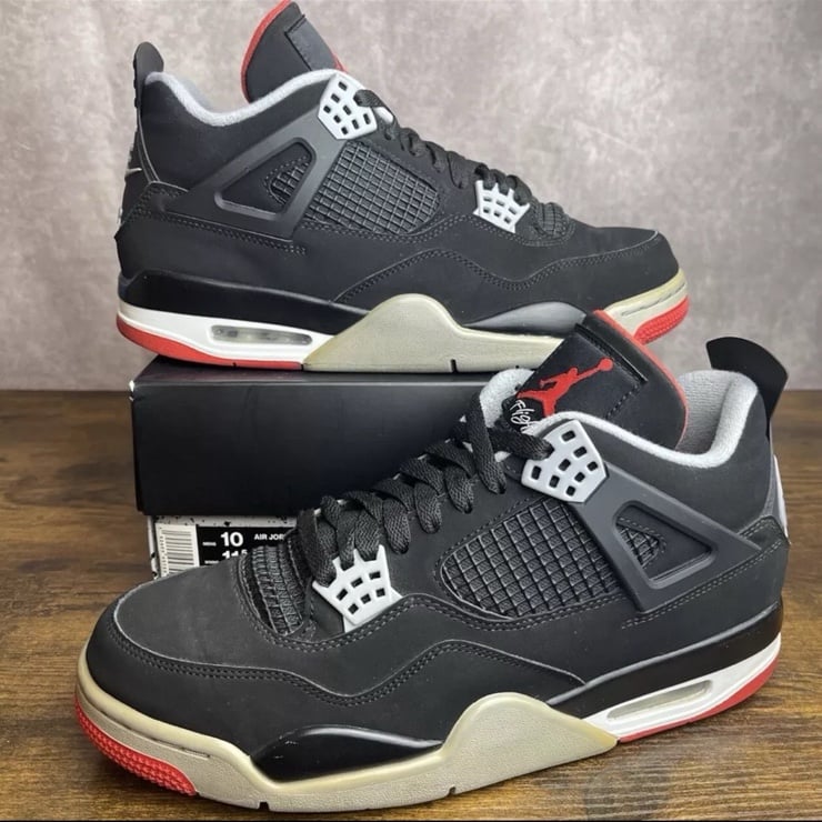 Jordan 4 Retro OG Mid Bred 2019 Size 10 308497-060 Black Red Rare Men’s Sneakers